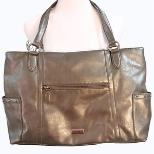 Franco Sarto Taupe Metallic Tote Bag